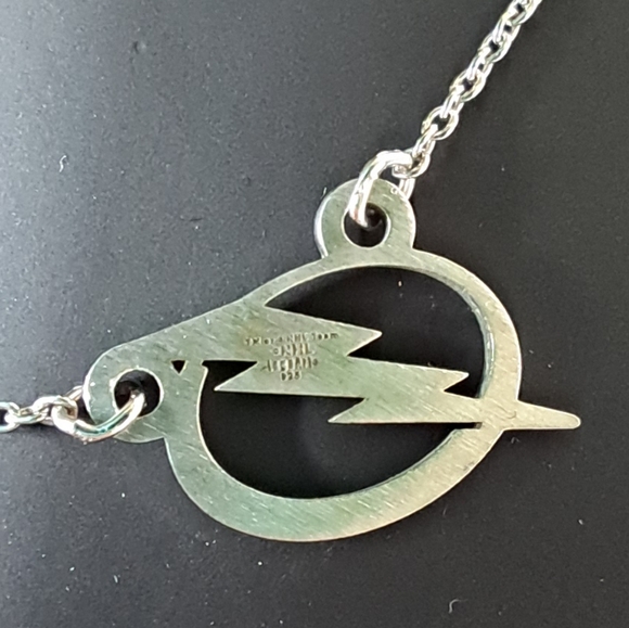 Sterling Silver Tampa Bay Ligtning Small (1/2 Inch) Pendant w/ 19" Necklace - Picture 5 of 9